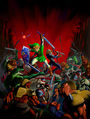 Artwork Link y Sheik luchando hordas Ganondorf OoT3D.jpg