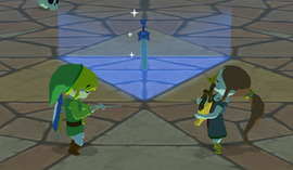 Medli y Link devolviéndole su poder a la Espada Maestra WW.png