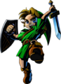 Link atacando con la Espada Kokiri artwork MM 3D.png