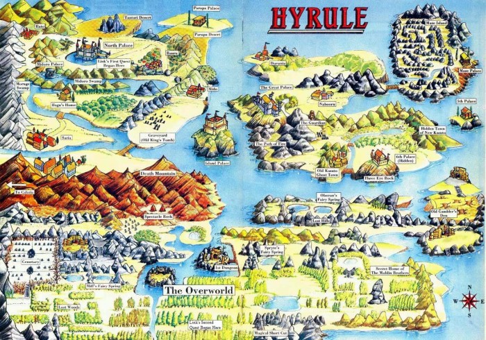Zelda II Adventure of Link Hyrule Map Overworld